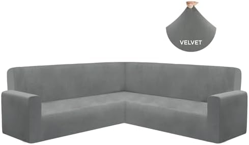 Velvet L Shaped Sectional Sofa Cover for Pets