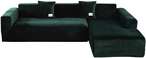 MIFXIN Sectional Sofa Covers 2 Piece Velvet L Shape