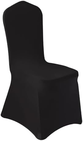 10 Pcs Black Washable Removable Chair Covers for Weddings and Banquets