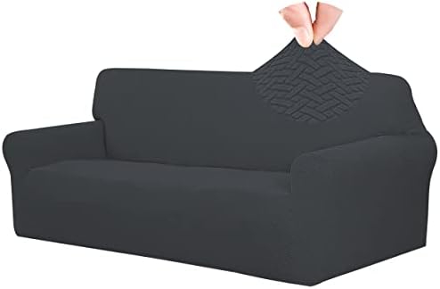 Easy-Going Stretch Jacquard Sofa Cover Dark Gray 1