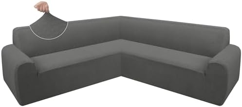 ALIECOM Extra Soft L Shaped Sectional Sofa Cover with Non Slip Foam