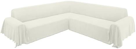 ALIECOM Corner Sectional Sofa Cover with Tassels