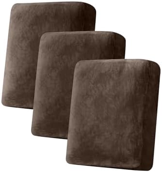 Taque 3-Piece Stretch Velvet Sofa Cushion Cover Set