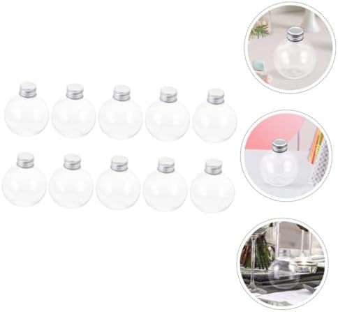 LIFKOME 10pcs Clear Light Bulb Style Candy Bottles with Lids