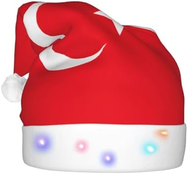 Turkey Flag Print Christmas Hat with LED Lights 1