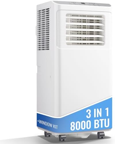 TACOOL 8000 BTU Portable Air Conditioner with Dehumidifier and Fan White