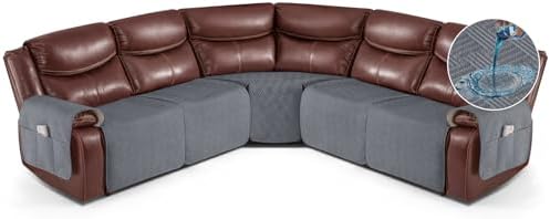 KinCam Waterproof Sectional Couch Covers for L Shape Recliner Sofa