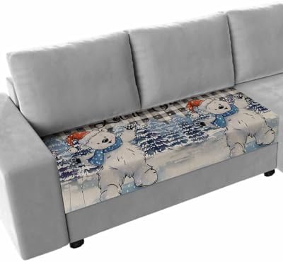 Blue Bear Christmas Sofa Cushion Covers for L T Shape Sofa