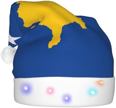 Flag Of Kosovo Christmas Hat With LED Lights