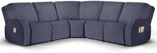 Ruaozz L Shape Sectional Sofa Cover - Grey