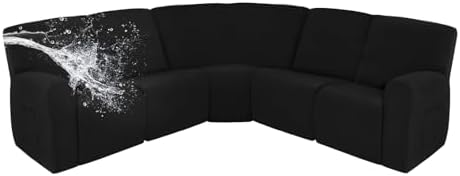 Easy-Going 100 Waterproof Recliner Cover Extra Large L-Shape Sofa Slipcover Black