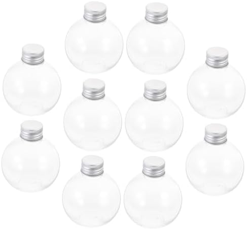LIFKOME 10pcs Clear Light Bulb Style Candy Bottles with Lids