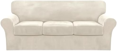 FantasDecor 4 Piece Velvet Sofa Slipcover