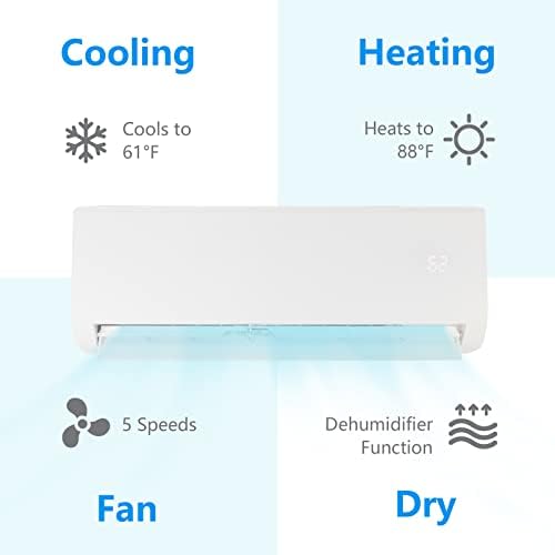 Bonnlo 9000 BTU Ductless Mini Split AC Heating System