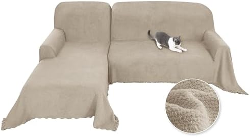 Arfntevss L-Shaped Sectional Couch Covers 2-Piece Khaki X-Large