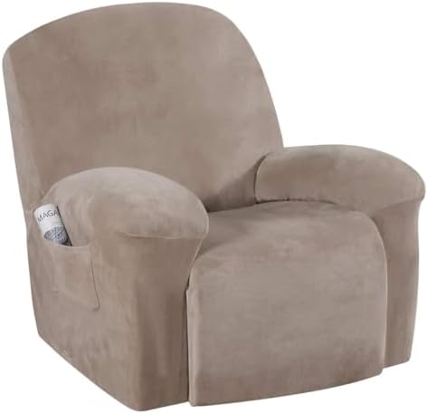 HVERSAILTEX Real Velvet Recliner Slipcover Taupe