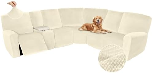 Arfntevss Recliner Sofa Cover Set for 5 Seats with Console