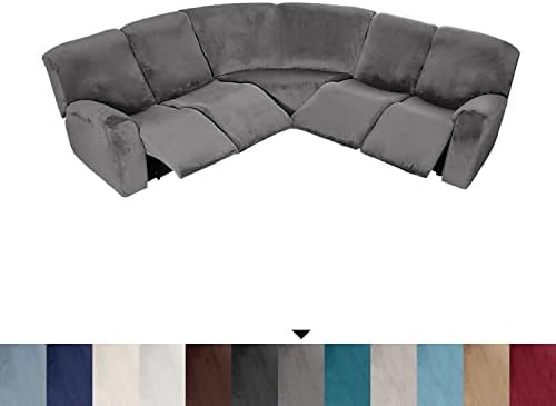 LiveGo L Shape Velvet Stretch Recliner Sofa Cover