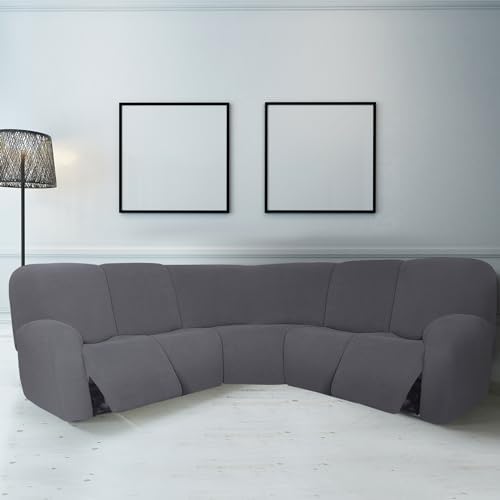 Peryiter 7 Pcs L Shape Sectional Recliner Sofa Covers