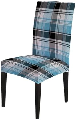 TOMWISH Red Green Plaid Chair Covers Set of 6