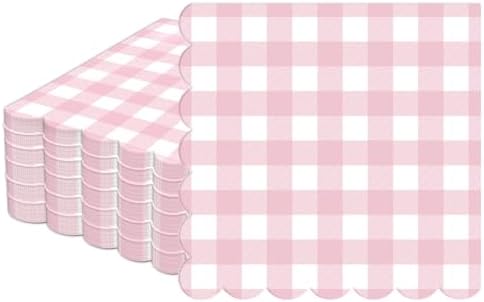 50Pcs Pink Scalloped Napkins for Parties