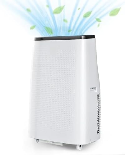 Euker 14000 BTU Portable AC Unit with Vent Kit Black White