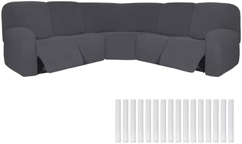 Peryiter 7 Pcs L Shape Sectional Recliner Sofa Covers