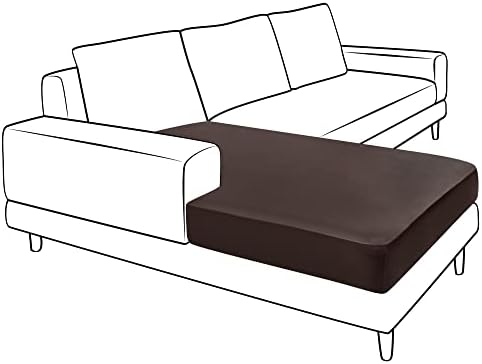 Yates Home XXL Chocolate Sectional Sofa L Shape PU Leather Slipcover