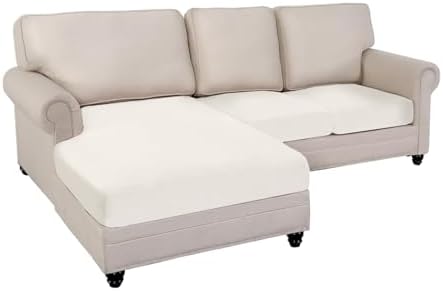 Velvet Sectional Couch Covers 3 Piece Set Ivory