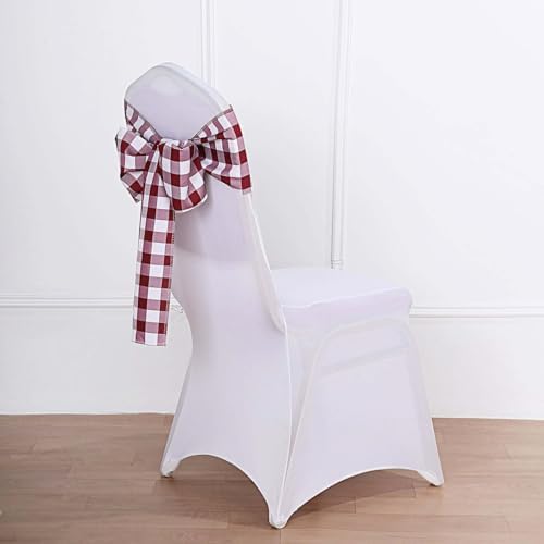 Efavormart 5pcs Buffalo Plaid Chair Sashes Covers