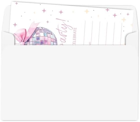 Disco Birthday Party Invitation Cards 30 Pack