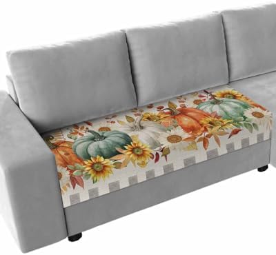 Green Orange White Pumpkin Sofa Cushion Covers Washable Removable Stretchable