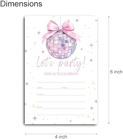 Disco Birthday Party Invitation Cards 30 Pack