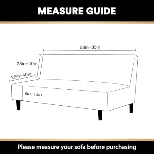PrinceDeco Stretch Armless Futon Cover Gray