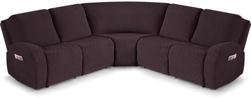 VANSOFY 5-Piece L Shape Recliner Couch Cover Set - Thick Soft Washable