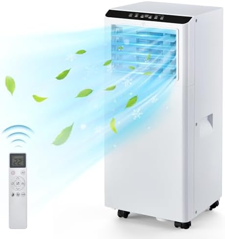 Kiarixo 8000 BTU Portable AC Unit with Dehumidifier Fan and Window Kit