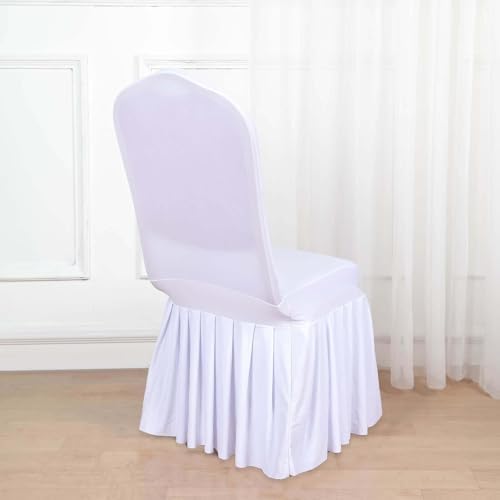 Efavormart Stretch Ruffle Pleated Chair Covers for Parties Weddings