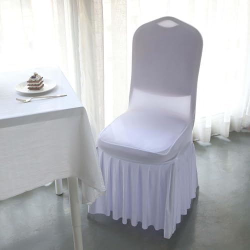 Efavormart Stretch Ruffle Pleated Chair Covers for Parties Weddings
