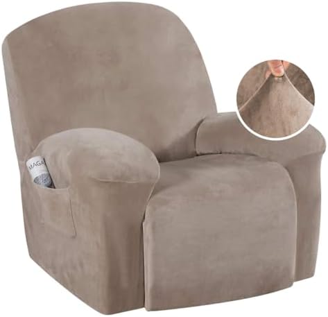 HVERSAILTEX Real Velvet Recliner Slipcover Taupe