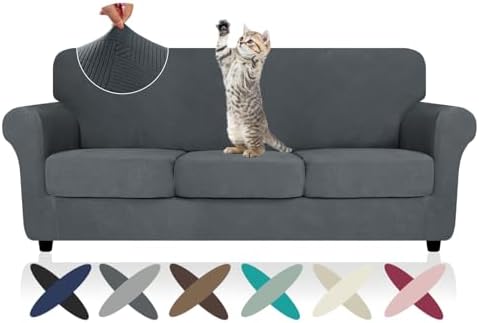 ZNSAYOTX 4 Piece Striped Sofa Covers Set 1