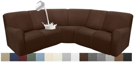 Waterproof Recliner Sofa Slipcover 5 Seater Dark Brown 1