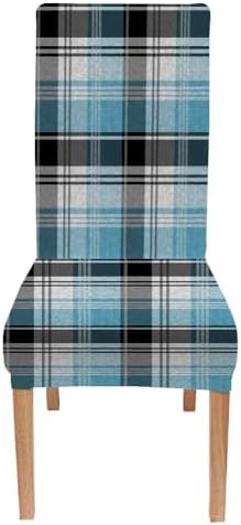 TOMWISH Red Green Plaid Chair Covers Set of 6