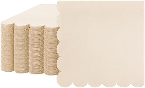 Fuutreo 100 Pcs Scalloped Cocktail Napkins