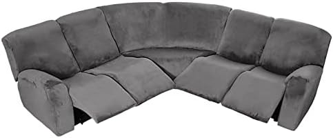 7 Piece Velvet Sectional Sofa Covers for Reclining L Shape Sofa