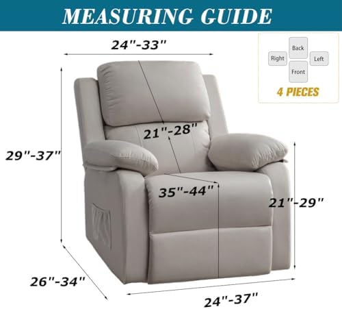 HFCNMY Water Repellent Recliner Chair Covers 4PCS