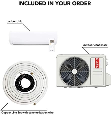 OLMO 9000 BTU Ductless Mini Split AC Heat Pump Wall Mount Single Zone