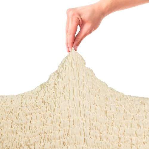 PAULATO Sectional Couch Cover - L-Shape Slipcover - Washable - Cream