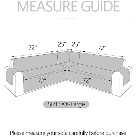 ALIECOM L Shape Sofa Cover with Elastic Straps