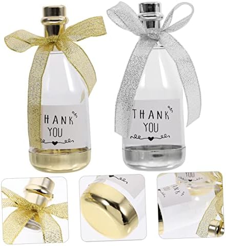 12pcs Bottle-shaped Wedding Treat Boxes with Silver and Gold Stickers 1