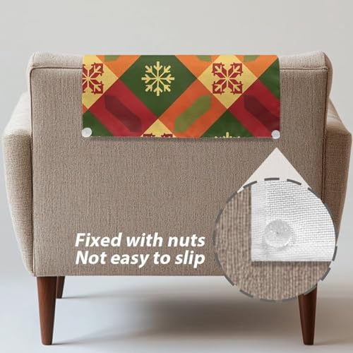 Plaid Recliner Headrest Protector for Leather and Fabric Furniture